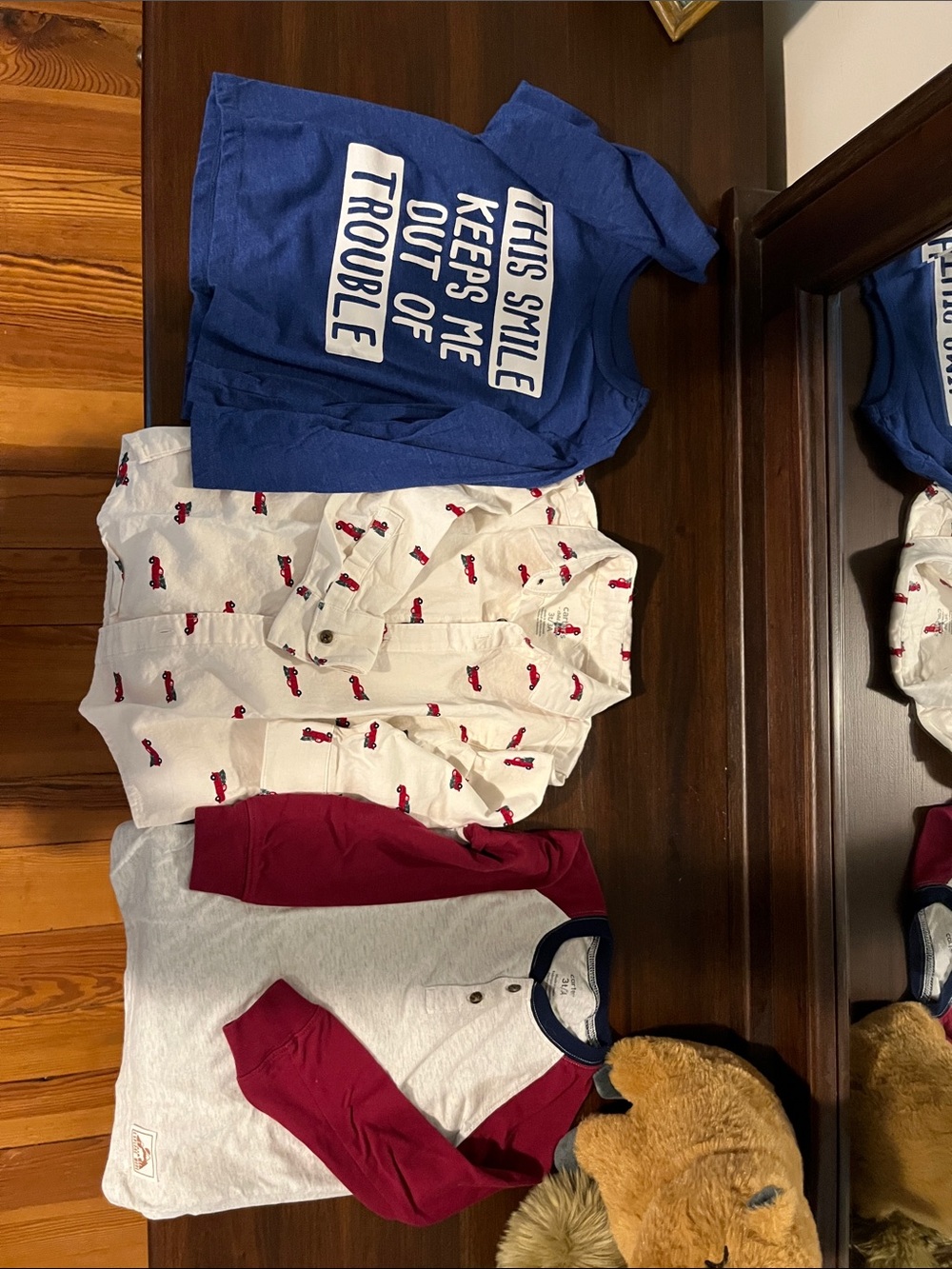 Size 3T lot of 3 long sleeve toddle boys shirts CARTER’S & THE CHILDRENS PLACE